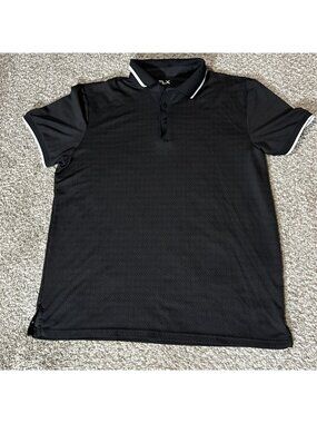 FLX Polo Shirt Men's Size Large L Black Performance Urban Commuter Collared